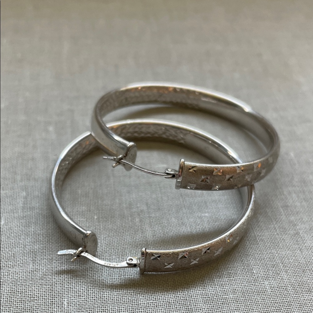 NWOT Sterling Silver Hoop Earrings - Picture 7 of 8